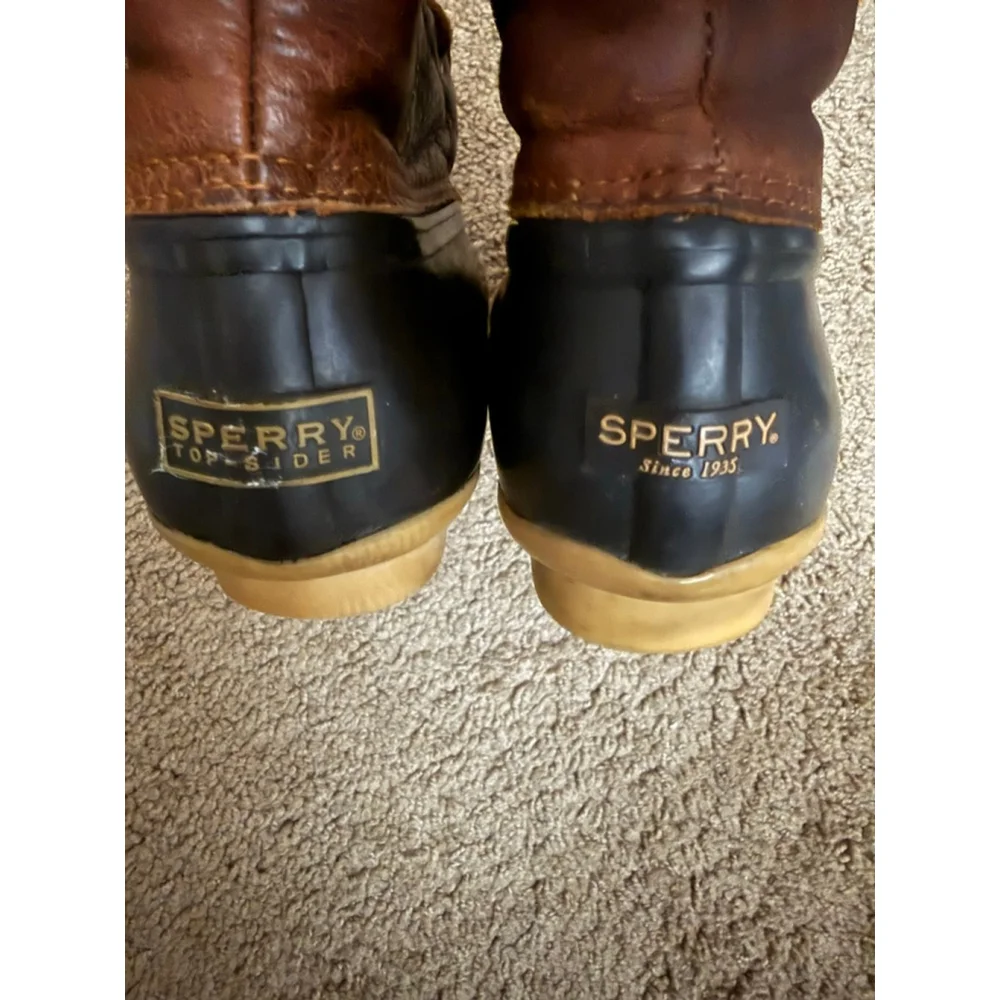 Women's Sperry Brown & Black Winter Rain Boots Size 7